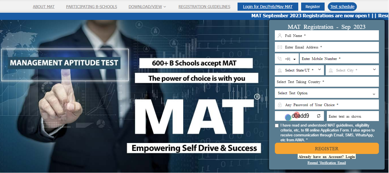 MAT 2023 Registration How to fill the application form, Stepwise