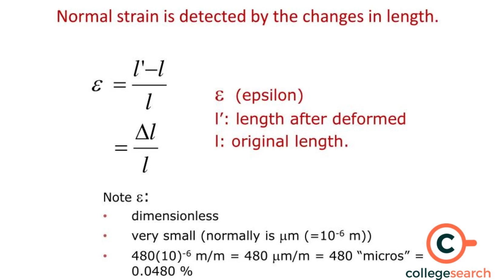 Strain Formula