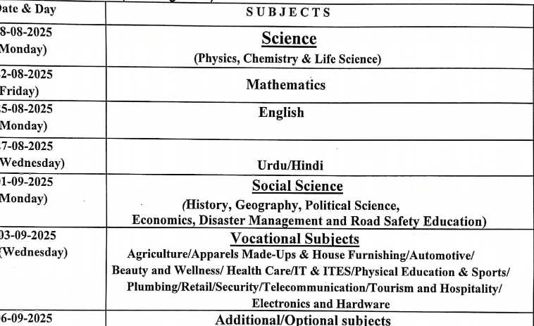 JKBOSE Biannual Exams 2025: Class 10 & 12 Revised Schedule