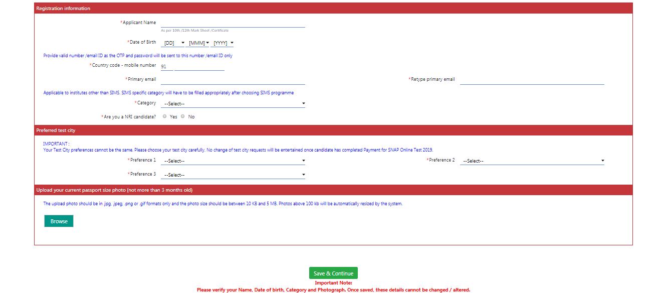 SNAP 2023 Registration Registration started (23 August), Steps to