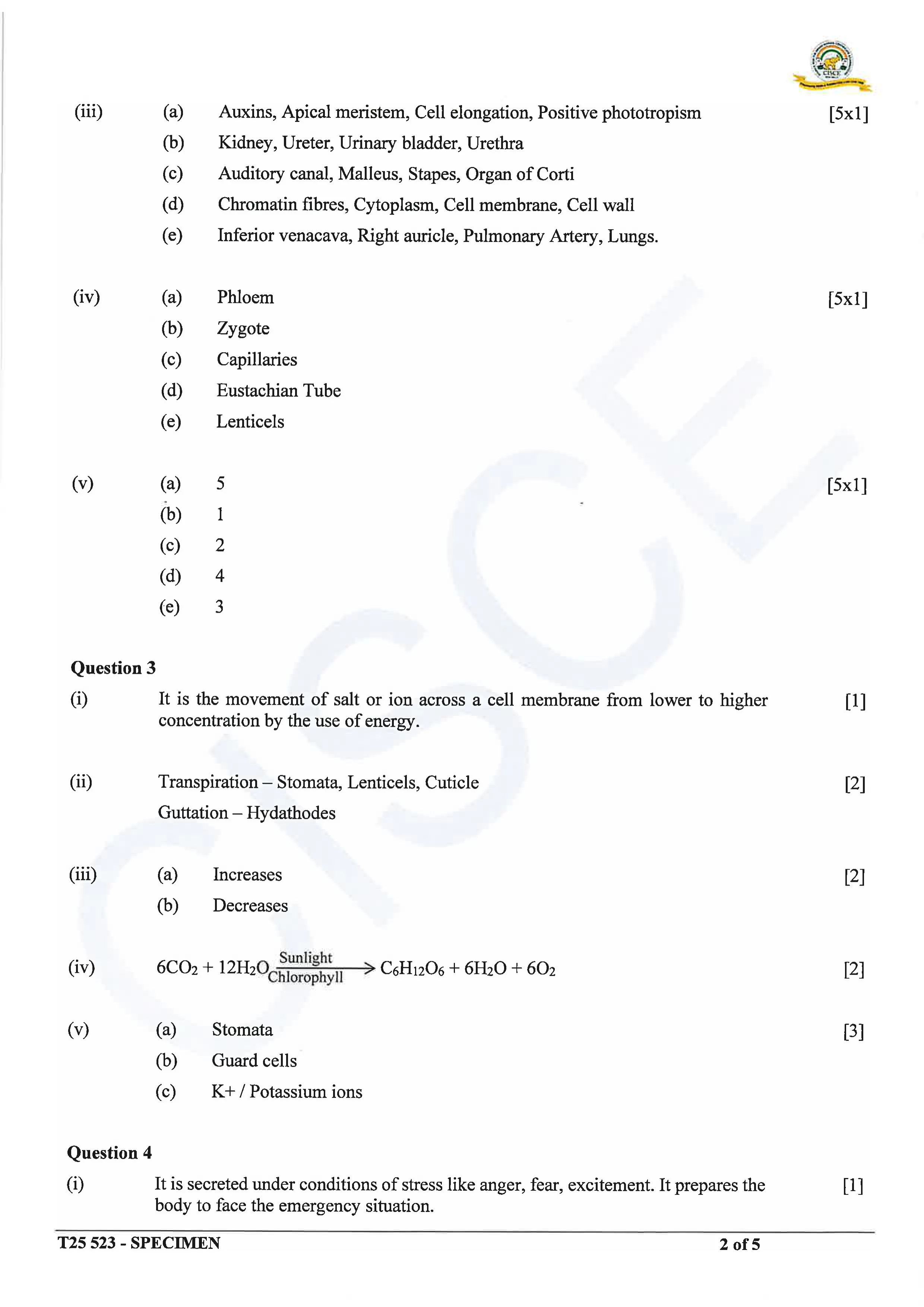 ICSE 10th Biology Question Paper PDFs 2024, 2023 and More